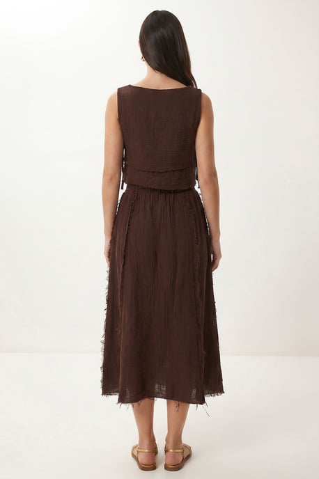 Cotton Sleeveless Blouse And Midi Skirt Set - Image 6