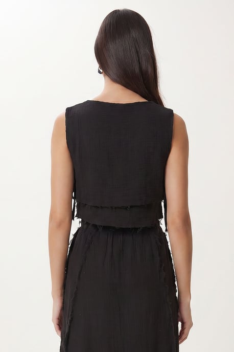 Cotton Sleeveless Blouse And Midi Skirt Set - Image 4