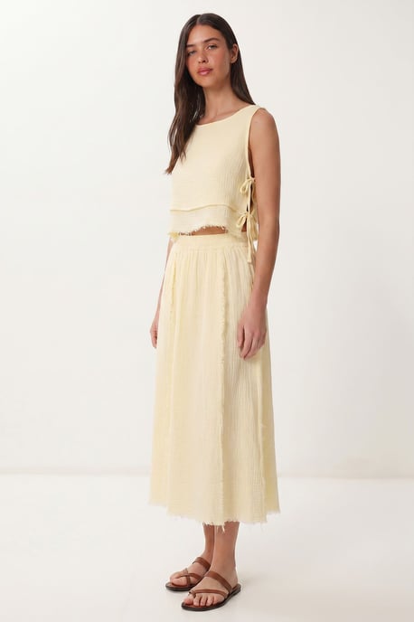 Cotton Sleeveless Blouse And Midi Skirt Set - Image 2