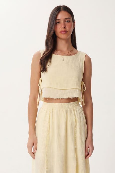 Cotton Sleeveless Blouse And Midi Skirt Set - Image 4