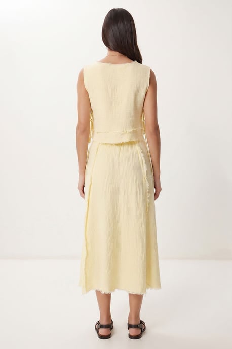 Cotton Sleeveless Blouse And Midi Skirt Set - Image 6