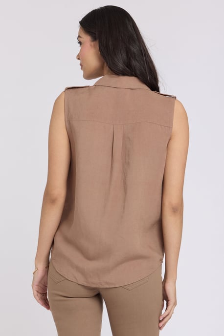 Gabrielle Mouwloze Linnen Blouse - Image 2
