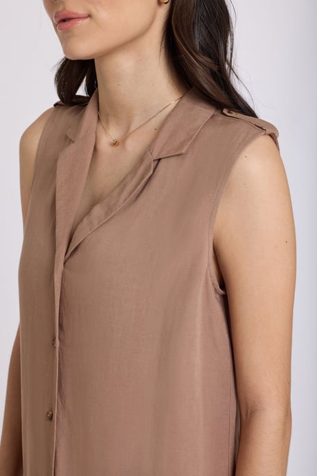 Gabrielle Mouwloze Linnen Blouse - Image 5