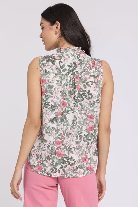 Sleeveless Ruffle Neck Blouse - Image 2