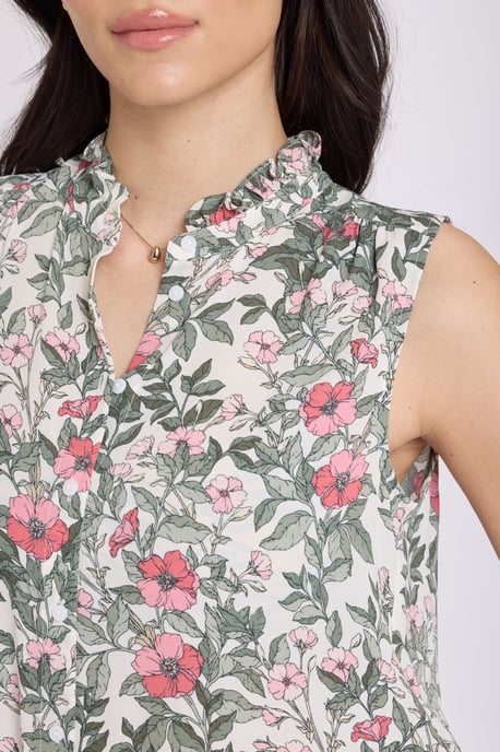 Sleeveless Ruffle Neck Blouse - Image 5