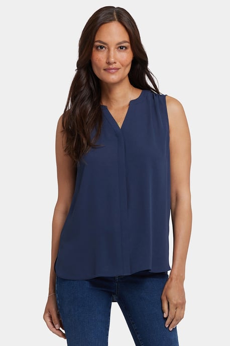 Mouwloze Pintuck Blouse - Image 1