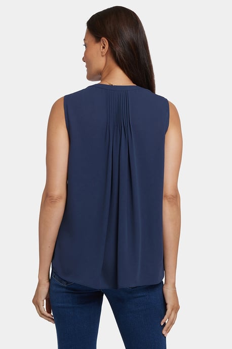 Mouwloze Pintuck Blouse - Image 2