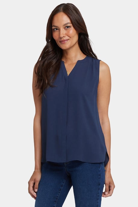 Mouwloze Pintuck Blouse - Image 4