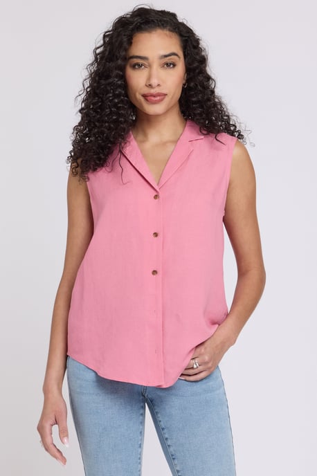 Gabrielle Sleeveless Linen Blouse - Image 4
