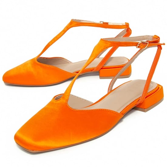 Montevita Oranje Satijnen Ballerina's met Lage Hak - Image 1