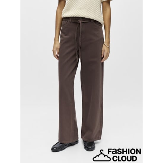 Object Rosie wide leg jeans met strikceintuur seal brown - Image 1
