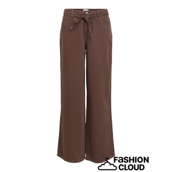Object Rosie wide leg jeans met strikceintuur seal brown - Image 3