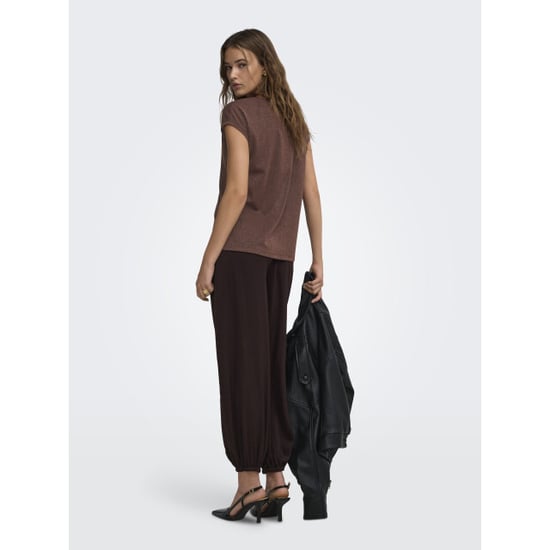 Only Silvery lurex v-hals top - Image 2