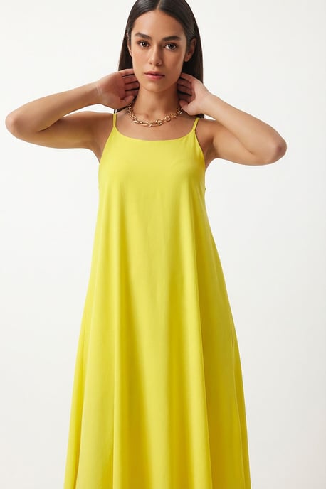 Katoenen Poplin Midi Slip Jurk - Image 4
