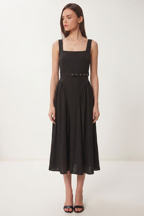 Belted Sleeveless Midi Dress - Image 2