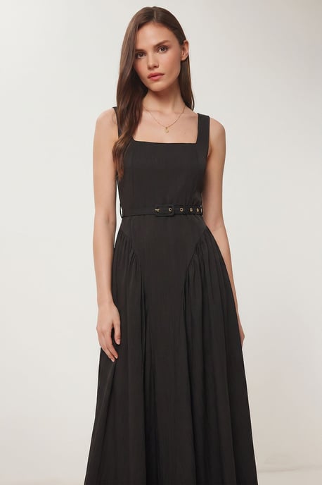 Belted Sleeveless Midi Dress - Image 3