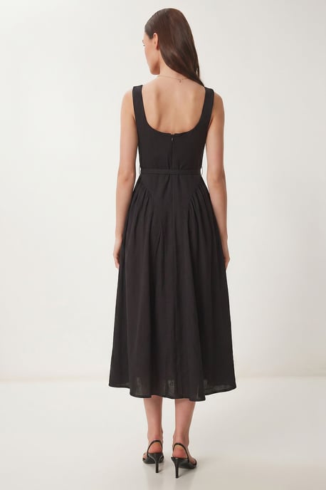 Belted Sleeveless Midi Dress - Image 5