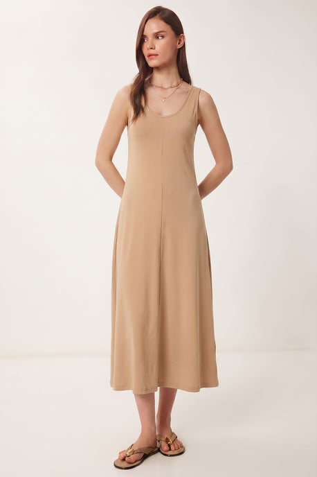 U Collar Midi Dress - Image 2