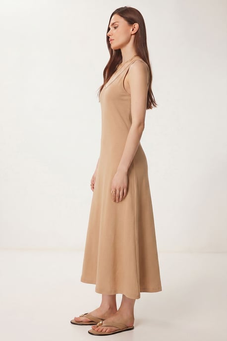 U Collar Midi Dress - Image 3