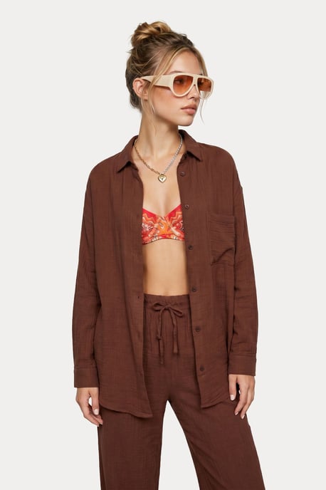 High Waist Wide Leg Two-Piece Co-ord Set with Shirt Collar - Image 4