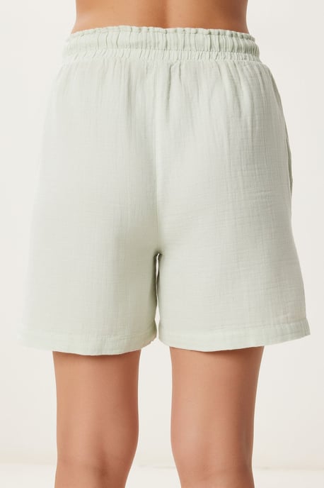High Waist Wide Leg Cotton Shorts - Image 5