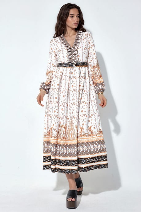 Floral Belted Maxi Dress - Image 1