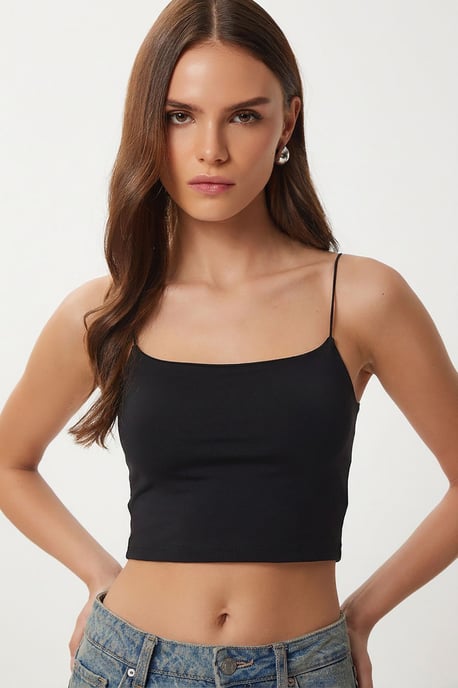 Slim Fit Square Neck Crop Top - Image 3