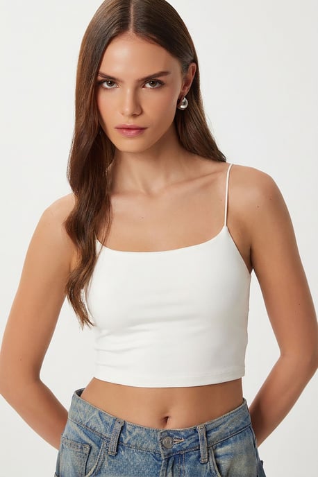 Slim Fit Square Neck Crop Top - Image 4