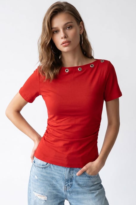 Women's Slim Fit Boat Neck T-Shirt - Image 1