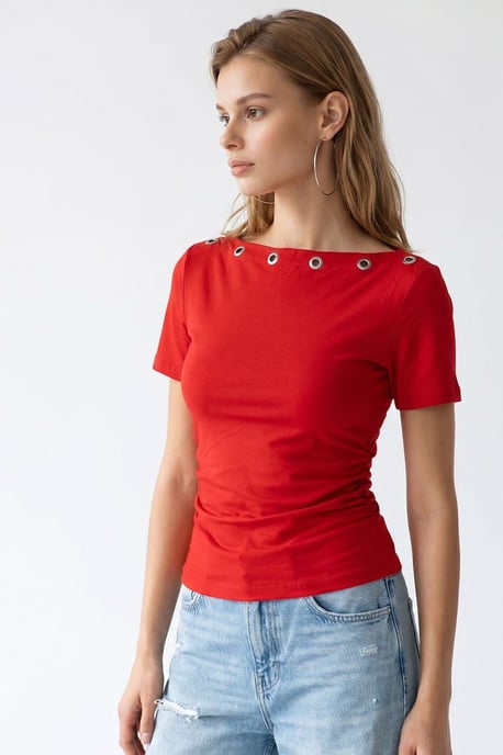 Women's Slim Fit Boat Neck T-Shirt - Image 4