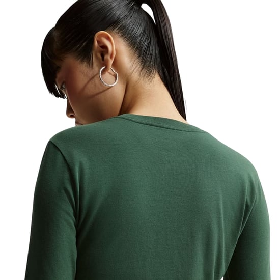 Nike Stickad långärmad t-shirt för dam och herr (Gran/Vit) - Image 3