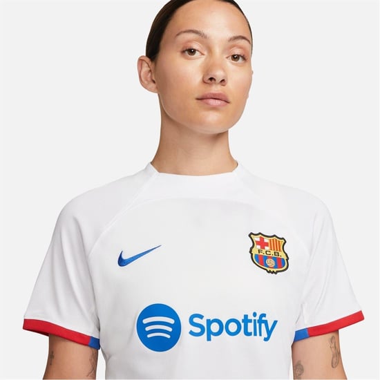 Nike FC Barcelona bortatröja för damer (Vit/Enfärgad röd) - Image 3