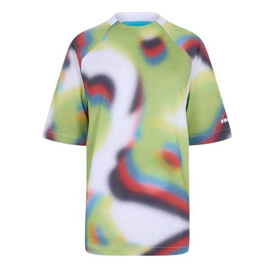 Diadora T-shirt met ronde hals en abstracte print voor dames (Groen/multikleurig) - Image 1