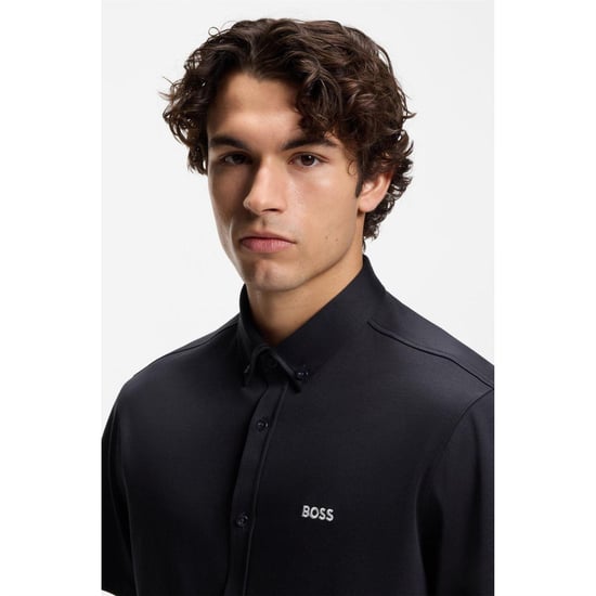 Boss Herenoverhemd met losse pasvorm, effen (Donkerblauw) - Image 5