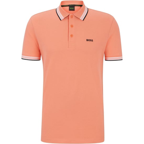 Boss Herenpoloshirt ‘Paddy’ met contrasterende boorden (Rood) - Image 1