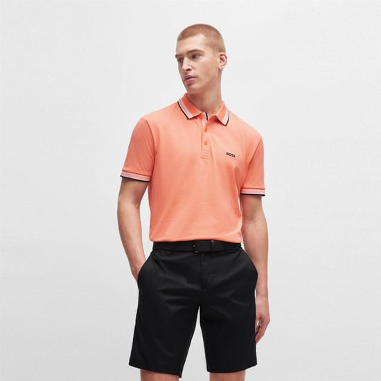 Boss Herenpoloshirt ‘Paddy’ met contrasterende boorden (Rood) - Image 3
