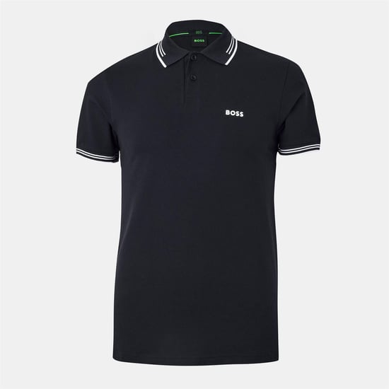 Boss Herenpolo met contrasterende strepen van Paul (Donkerblauw) - Image 1