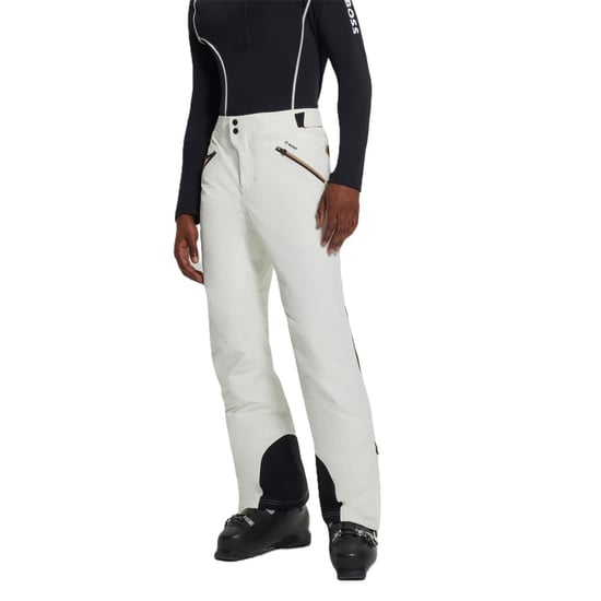 Men's Boss Solid Patterned Straight Salopette in White - Image 1
