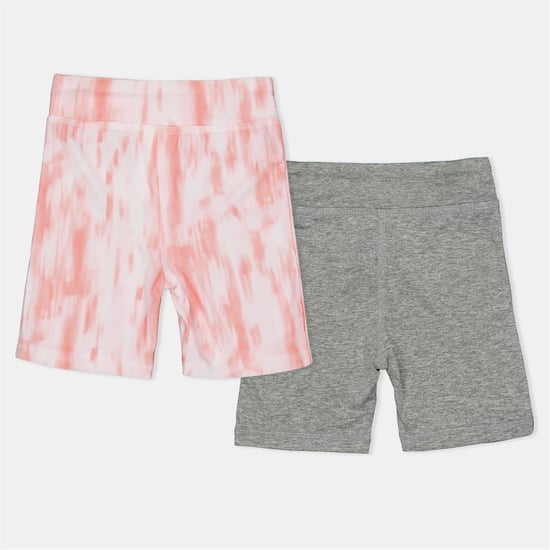 Girls Reebok 2 Pack Slim Fit Bermuda Shorts in Silver - Image 2