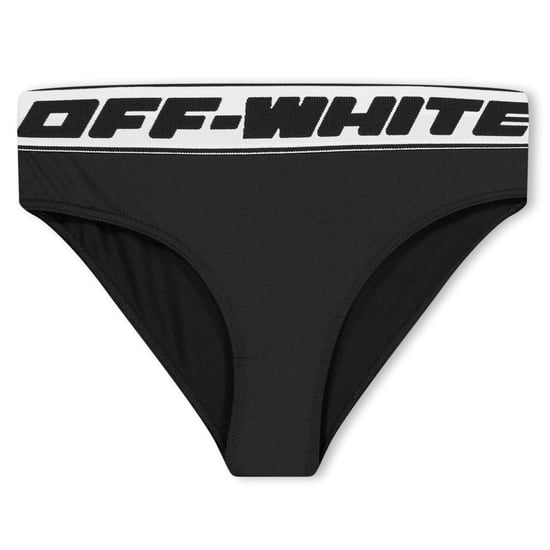 Girls Off White Lettering Bikini Top in Black/Black - Image 2
