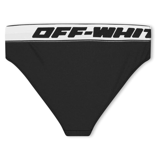Girls Off White Lettering Bikini Top in Black/Black - Image 4