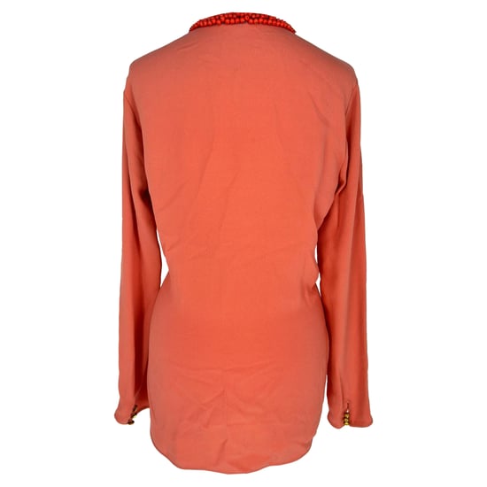 Gucci Pärlhalsad Blus i Korall Siden - Image 3