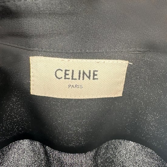 Celine långärmad blus med knappar i svart acetat - Image 6