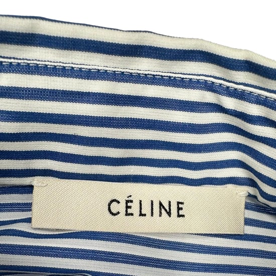 Celine klassisk randig skjorta i blå bomull - Image 5