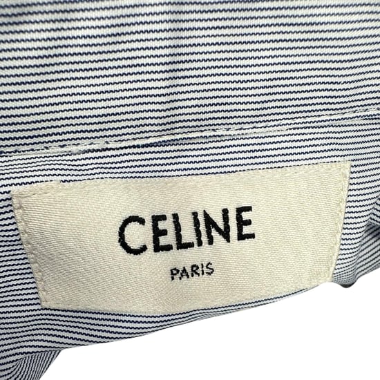 Celine Klassisk Randig Blus med Volangringning i Flerfärgad Bomull - Image 4