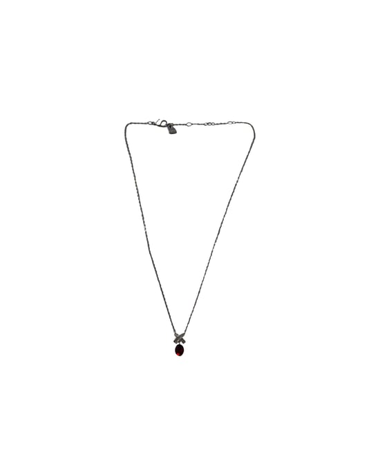 Swarovski oorbellen en halsketting sieradenset met rode kristallen. - Image 3