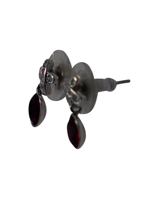 Swarovski oorbellen en halsketting sieradenset met rode kristallen. - Image 6