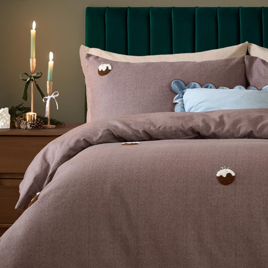 Furn Christmas Pudding 100% Cotton Tufted Duvet Cover Set, Chocolate - Image 3