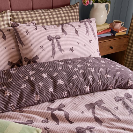 Furn Belle Stripe Reversible Duvet Cover Set, Rosewood - Image 3