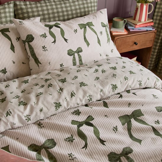Furn Belle Stripe Reversible Duvet Cover Set, Evergreen - Image 3